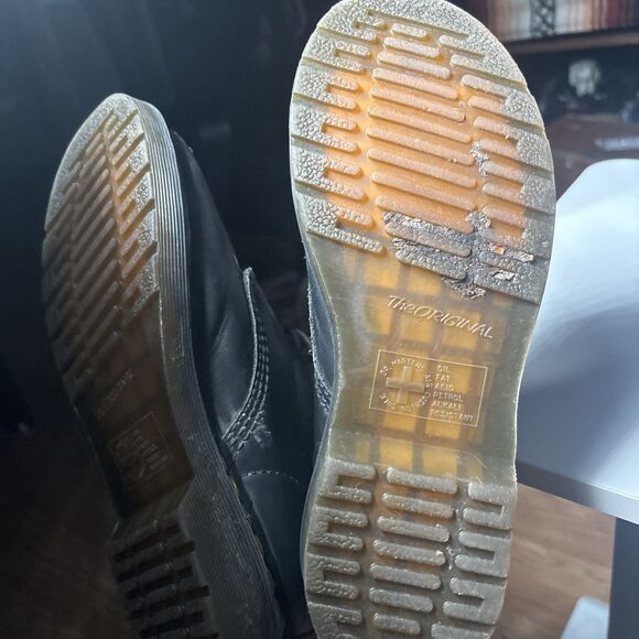 Dr Martens Doc 1460 Pascal Combat Boots Womens Size 7 US Black Flaws See Pics - Picture 13 of 15